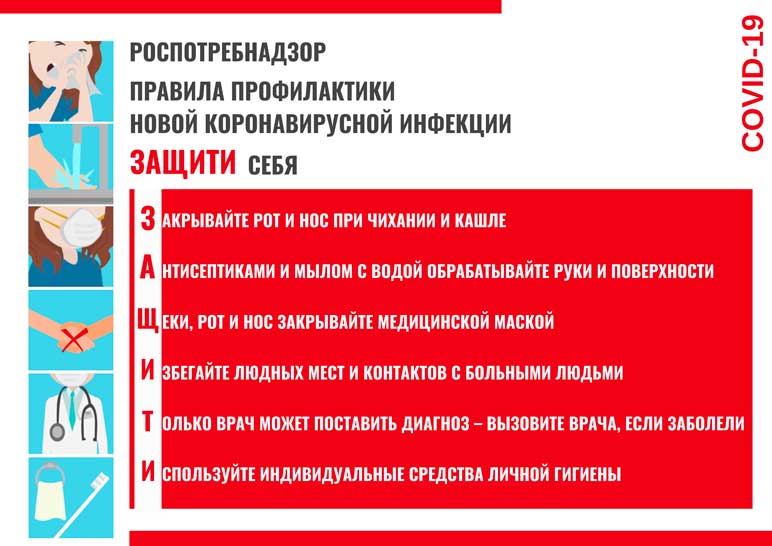 Плакат по профилактике распространения коронавируса Управления Роспотребнадзора по Ростовской области
