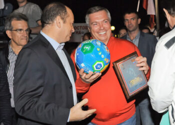 Василий Голубев в Ростове на церемонии объявления городов - хозяинов ЧМ 2018