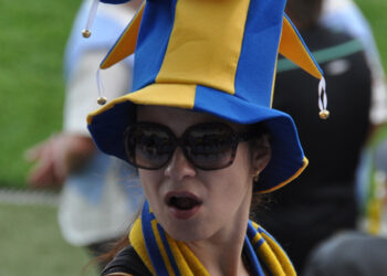 Фото красивой болельщицы на матче в Ростове-на-Дону