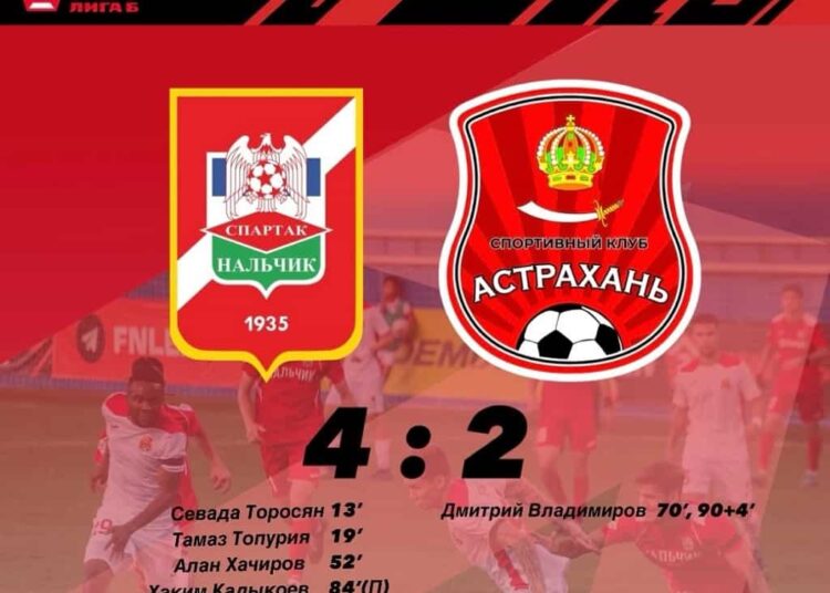 СпартакНальчик Астрахань 42 1 октября 2023 Футбол ЮФОСКФО Спартак Нальчик Астрахань 42